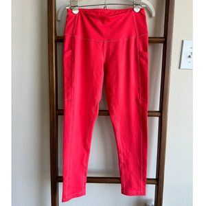 Z By Zella – High Waist Daily Pocket 7/8 Leggings Red Hibiscus